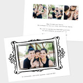 retro zwart moderne doodle foto lijst Adoptie Aankondiging