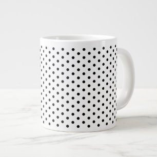 Retro zwart polka dots patroon extra grote beker