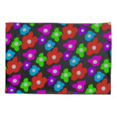 Retro Zwart Rainbow pride kleur Bloemen Patroon Kussensloop (Achterkant)