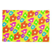 Retro Zwart Rainbow pride kleur Bloemen Patroon Kussensloop (Achterkant)