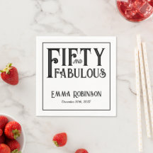 Retro Zwart "Vijftig en Fabulous" 50ste Verjaardag