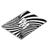 Retro Zwart Wit Abstract Zebra Patroon Initialen Notitieboek (Linkerzijde)