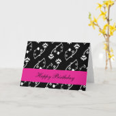 Retro zwart-wit bloemen Verjaardagskaart Kaart (Gele Bloem)