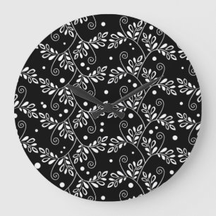 Retro zwart-wit bloemvormig wandklok grote klok