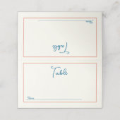 Retro Zwart Wit Bruiloft Plaats Kaart (Buitenkant ongevouwen)