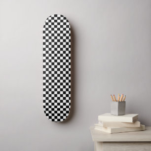Retro Zwart Wit Checker 80's Cool Wall Art Skateboard
