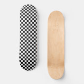Retro Zwart Wit Checker 80's Cool Wall Art Skateboard (Voorkant)