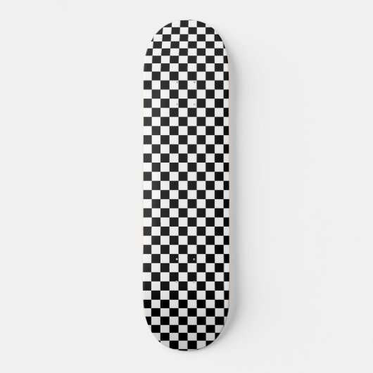 Retro Zwart Wit Checker 80's Cool Wall Art Skateboard (Voorkant)