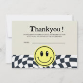 Retro zwart-wit checker Baby Dank u (Voorkant)