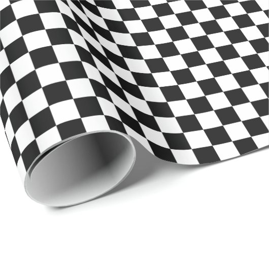 Retro Zwart-wit Checkerboard Cadeaupapier (Rol Hoek)