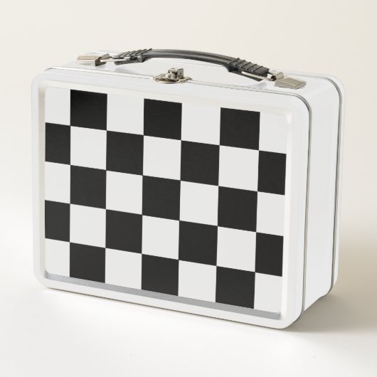 Retro Zwart-wit Checkerboard Drinkonderzetters (Voorkant)