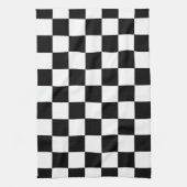 Retro Zwart-wit Checkerboard Patroon Handdoeken (Verticaal)