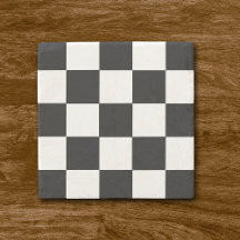 Retro Zwart-wit Checkerboard Stone Onderzetters
