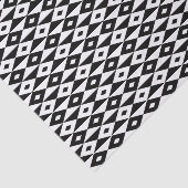 Retro Zwart Wit Diamant Vorm Modern Patroon Tissuepapier (Detail)