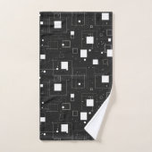 Retro zwart-wit geometrisch patroon bad handdoek (Handdoek)