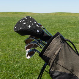 Retro zwart-wit geometrisch patroon golfheadcover