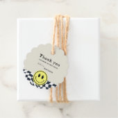 Retro zwart & wit geruit babyshower Dank u Bedankjes Labels (In situ)