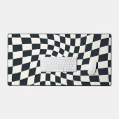 Retro zwart wit geruit geruit geruit bureaumat (Keyboard & Muis)