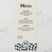 Retro zwart-wit geruit  menu (Voorkant)