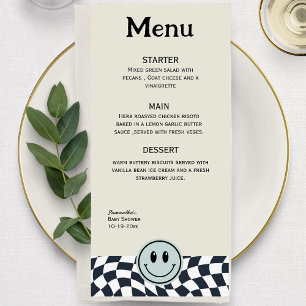 Retro zwart-wit geruit  menu