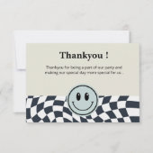 Retro zwart-wit geruit patroon bedankkaart (Voorkant)
