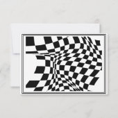 Retro zwart-wit geruit patroon bedankkaart (Achterkant)