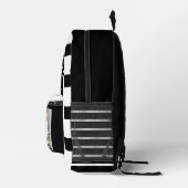 Retro Zwart-wit Gestreepte Grappige Kat Foto Bedrukte Rugzak (Rechts)