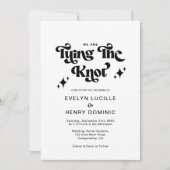 Retro Zwart-wit Groovy Bold Script Wedding Kaart (Voorkant)