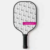 Retro Zwart-wit Martini Glas Gepersonaliseerd Pickleball Paddle (Voorkant)