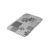 Retro zwart-wit patchwork rustiek patroon badmat (Gekanteld)