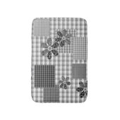 Retro zwart-wit patchwork rustiek patroon badmat (Voorkant Verticaal)