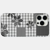 Retro zwart-wit patchwork rustiek patroon Case-Mate iPhone case (Achterkant (horizontaal))