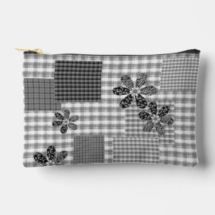 Retro zwart-wit patchwork rustiek patroon etui