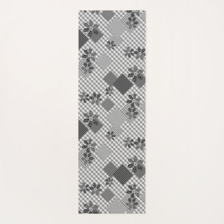 Retro zwart-wit patchwork rustiek patroon yogamat