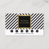 Retro Zwart-wit Patroon Glam Loyalty Kaart (Voorkant)