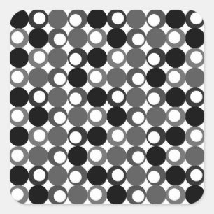 Retro zwart-wit patroon vierkante sticker