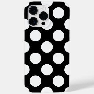Retro zwart-wit polkadot Case-Mate iPhone 14 pro max hoesje