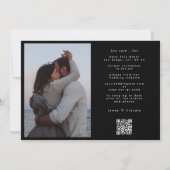Retro zwart-wit QR-code trouwwebsite foto Save The Date (Achterkant)
