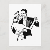 Retro zwart-witdanspaar in liefde