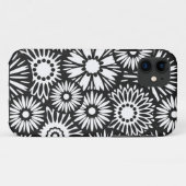 Retro zwart witte bloemen iPhone 5 Hoesje (Achterkant (horizontaal))