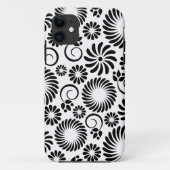 Retro zwart witte bloemen iPhone 5 Hoesje (Achterkant)