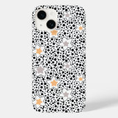 Retro zwart-witte stippen met sterren Case-Mate iPhone case (Achterkant)