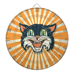 Retro  zwarte Cat dartbord