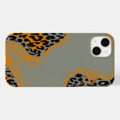 Retro zwarte en gele luipspafdruk op grijs Case-Mate iPhone case (Achterkant (horizontaal))