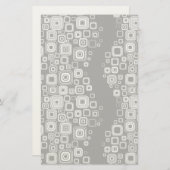 Retro zwarte en witte vierkantjes briefpapier (Voorkant / Achterkant)