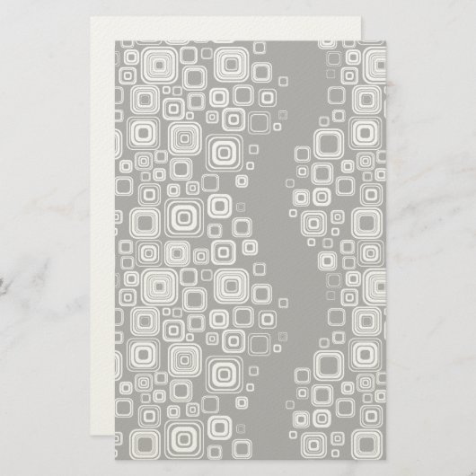 Retro zwarte en witte vierkantjes briefpapier (Voorkant / Achterkant)