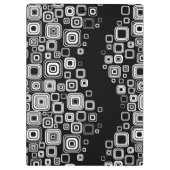 Retro zwarte en witte vierkantjes klembord (Achterkant)