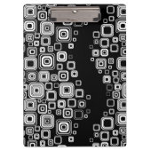 Retro zwarte en witte vierkantjes klembord (Voorkant)