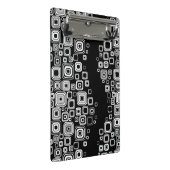 Retro zwarte en witte vierkantjes mini klembord (Schuin)