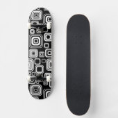 Retro zwarte en witte vierkantjes skateboard (Voorkant)